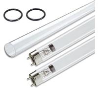 eco-filtration Phillips T5 11 Watt UV Lamps Replacement Bulbs and Quartz Bundle | UV Sterilisers | Ultra Violet Tube| 2 x Bulbs - 1 x Quartz- 2 x “O” Rings