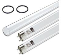 eco-filtration Phillips T5 16 Watt UV Lamps Replacement Bulbs and Quartz Bundle | UV Sterilisers | Ultra Violet Tube | 2 x Bulbs - 1 x Quartz- 2 x “O” Rings