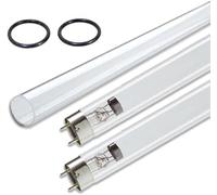 eco-filtration Phillips T8 15 Watt UV Lamps Replacement Bulbs and Quartz Bundle | UV Sterilisers | Ultra Violet Tube | 2 x Bulbs - 1 x Quartz- 2 x “O” Rings