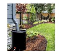 Eco-Friendly 1250L Rain Barrel Portable Water Storage Tank with Filter Outdoor Rainwater Collector for Garden Irrigation & Sustainable Water Conservation (Black)