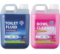 Eco Friendly 2L Superior Toilet Rinse & Fluid Cleaner for Caravan, Motorhome & Camping (Twin Pack - Rinse & Fluid)