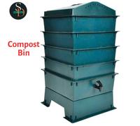 Eco-friendly 4-Tray Worm Factory Composter Waste Bin System Gardening vidaXL