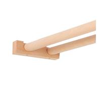 Eco Friendly 94.49" Double Rod Birch Curtain Rod Set Solid Wood Brackets Side Mount Support Tree Trunk Fixation Perfect for Stylish Home Décor