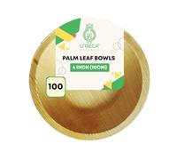 Eco-Friendly Areca Palm Leaf Mini Round Bowls | 4" - Pack of 100 | Ideal for Condiments, Dry Fruits & Side Dishes | Plastic-Free, Heavy-Duty, Biodegradable