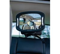 Ezimoov - Rear seat baby car mirror - Remote control LED light - Rear view mirror to see your child safely - recycled packaging - rPET material - wide, clear view even at night