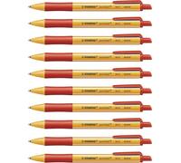 Eco-Friendly Ballpoint Pen - STABILO pointball - Pack of 10 - Red