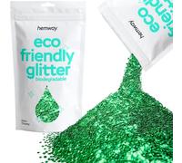 Eco Friendly Biodegradable Glitter | Emerald Green - Extra Chunky 100g, Plant Based, Biodegradable Glitter for Craft, Face, Hair, Nail, Body and Festival - Hemway
