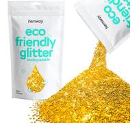 Eco Friendly Biodegradable Glitter | Gold - Extra Chunky 100g, Plant Based, Biodegradable Glitter for Craft, Face, Hair, Nail, Body and Festival - Hemway