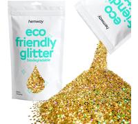 Eco Friendly Biodegradable Glitter | Gold Holographic - Extra Chunky 100g, Plant Based, Biodegradable Glitter for Craft, Face, Hair, Nail, Body and Festival - Hemway