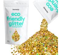 Eco Friendly Biodegradable Glitter | Gold Holographic - Super Chunky 100g, Plant Based, Biodegradable Glitter for Craft, Face, Hair, Nail, Body and Festival - Hemway