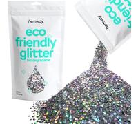 Eco Friendly Biodegradable Glitter | Gun Metal Grey Holographic - Extra Chunky 100g, Plant Based, Biodegradable Glitter for Craft, Face, Hair, Nail, Body and Festival - Hemway