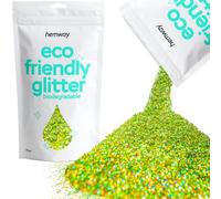 Eco Friendly Biodegradable Glitter | Lime Green Holographic - Fine 100g, Plant Based, Biodegradable Glitter for Craft, Face, Hair, Nail, Body and Festival - Hemway