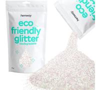 Eco Friendly Biodegradable Glitter | Mother of Pearl Iridescent - Fine 100g, Plant Based, Biodegradable Glitter for Craft, Face, Hair, Nail, Body and Festival - Hemway