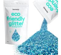 Eco Friendly Biodegradable Glitter | Ocean Blue Holographic - Fine 100g, Plant Based, Biodegradable Glitter for Craft, Face, Hair, Nail, Body and Festival - Hemway