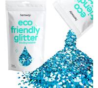 Eco Friendly Biodegradable Glitter | Ocean Blue Holographic - Super Chunky 100g, Plant Based, Biodegradable Glitter for Craft, Face, Hair, Nail, Body and Festival - Hemway