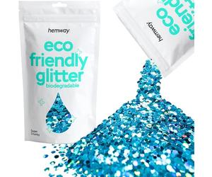 Eco Friendly Biodegradable Glitter | Ocean Blue Holographic - Super Chunky 100g, Plant Based, Biodegradable Glitter for Craft, Face, Hair, Nail, Body and Festival - Hemway
