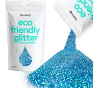 Eco Friendly Biodegradable Glitter | Ocean Blue Holographic - Ultrafine 100g, Plant Based, Biodegradable Glitter for Craft, Face, Hair, Nail, Body and Festival - Hemway