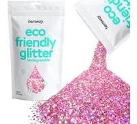 Eco Friendly Biodegradable Glitter | Pink Holographic - Extra Chunky 100g, Plant Based, Biodegradable Glitter for Craft, Face, Hair, Nail, Body and Festival - Hemway