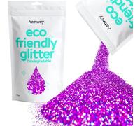 Eco Friendly Biodegradable Glitter | Purple Holographic - Fine 100g, Plant Based, Biodegradable Glitter for Craft, Face, Hair, Nail, Body and Festival - Hemway