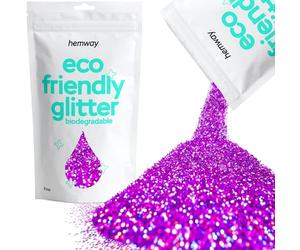 Eco Friendly Biodegradable Glitter | Purple Holographic - Fine 100g, Plant Based, Biodegradable Glitter for Craft, Face, Hair, Nail, Body and Festival - Hemway