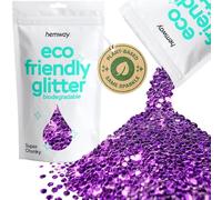 Eco Friendly Biodegradable Glitter | Purple - Super Chunky 100g, Plant Based, Biodegradable Glitter for Craft, Face, Hair, Nail, Body and Festival - Hemway