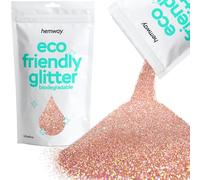 Eco Friendly Biodegradable Glitter | Rose Gold Holographic - Ultrafine 100g, Plant Based, Biodegradable Glitter for Craft, Face, Hair, Nail, Body and Festival - Hemway