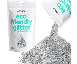 Eco Friendly Biodegradable Glitter | Silver - Extra Chunky 100g, Plant Based, Biodegradable Glitter for Craft, Face, Hair, Nail, Body and Festival - Hemway