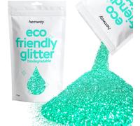 Eco Friendly Biodegradable Glitter | Turquoise Blue - Fine 100g, Plant Based, Biodegradable Glitter for Craft, Face, Hair, Nail, Body and Festival - Hemway