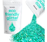 Eco Friendly Biodegradable Glitter | Turquoise Blue Holographic - Extra Chunky 100g, Plant Based, Biodegradable Glitter for Craft, Face, Hair, Nail, Body and Festival - Hemway