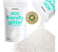 Eco Friendly Biodegradable Glitter | White Iridescent - Extra Chunky 100g, Plant Based, Biodegradable Glitter for Craft, Face, Hair, Nail, Body and Festival - Hemway