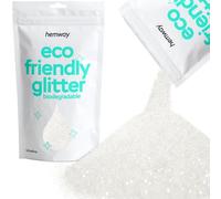 Eco Friendly Biodegradable Glitter | White Iridescent - Ultrafine 100g, Plant Based, Biodegradable Glitter for Craft, Face, Hair, Nail, Body and Festival - Hemway