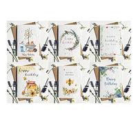 Eco-friendly biodegradable seed paper plantable birthday card HAPPY BIRTHDAY WILDFLOWER BORDER (Pack of 6 multi design)