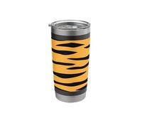 Eco-Friendly Black and Yellow Tiger Stripe Design Stainless Steel Insulated Tumbler