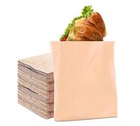 Eco-Friendly Brown Sandwich Paper Bags - Kraft Greaseproof Bags for Food, Takeaway & Retail - Sandwich and Snack Packaging - 10x10inch 100 Pack