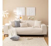 Eco-Friendly Chenille Sofa Cover - Non-Slip Couch Protector for 1/2/3/4 Seater L-Shaped Sofas - & Stylish Pet-Friendly Furniture Cover (90 x 210 cm)