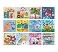 Eco-friendly Childrens Birthday cards, 100% recycled, recyclable and biodegradable, 12 in this kids birthday card pack. Printed using vegetable inks, by Just Cards Direct