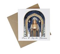 Eco Friendly Christmas Card - Recycled Card Plastic Free Xmas Greetings Card Gift - Religious Angel Peace & Joy