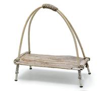 Eco-Friendly Coconut Leaf Tea Stand - Handcrafted Whitewashed Rattan