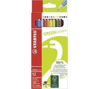 Eco-Friendly Colouring Pencil - STABILO GREENcolors - Pack of 12 - Assorted Colo