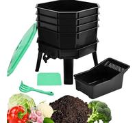 Eco-Friendly Compost Bin with Removable Trays - Efficient Garden Composting System with Aeration Grid & Stand Faucet - Sustainable Food Waste Recycling Solution