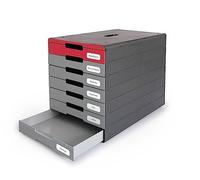 Durable IDEALBOX ECO 7 Drawer Recycled Plastic File Storage Organiser | Red