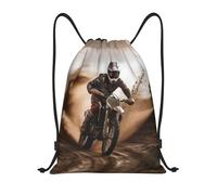 Eco Friendly Drawstring Bag Motocross Print Swim Bags Lightweight Swimming Backpack for Kids Holidays Activities 36X42cm