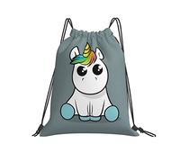 Eco Friendly Drawstring Bag Uni-Corn Robot Sport Gym Sack Lightweight Swim String Backpack For Men Women Shopping 36X42Cm