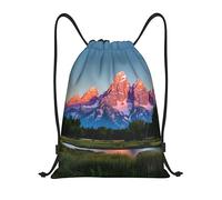 Eco Friendly Drawstring Sport Bag grand teton national park Swim Bags Premium Sports Backpack for Children Teenager Shopping 36X42cm