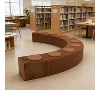 Eco-Friendly Foldable Paper Bench - Accordion Design Bench Portable & Space Saving, 6-Second Setup, Lightweight Paper Seat for Home, Office, Retail & Events (Brown, L3.5m * W0.36m * H0.4m)