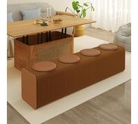Eco-Friendly Foldable Paper Bench - Accordion Design Bench Portable & Space Saving, 6-Second Setup, Lightweight Paper Seat for Home, Office, Retail & Events (Brown, L3.5m * W0.36m * H0.4m)