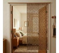 Eco-friendly Handmade Wooden Beaded Curtain, Insect Barrier Space Separation Reusable Easy Installation for Closet Patio Door Kitchen Living Room, Air Circulation(Coffee,120x200cm)