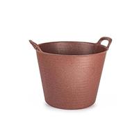 Eco Friendly Large Round Flexi Tub Versatile Multi Purpose Flexible Rubber Storage Container Bucket (Made from 100% Recycled Plastic + Aluminium) (Red, 25 Litre)
