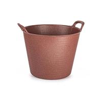 Eco Friendly Large Round Flexi Tub Versatile Multi Purpose Flexible Rubber Storage Container Bucket (Made from 100% Recycled Plastic + Aluminium) (Red, 42 Litre)