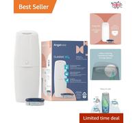 Angelcare Classic XL Nappy Bin - holds up to 70 nappies - simple no twist refills - for less film use - get more nappies per cassette and save! Includes 1 octo refill cassette